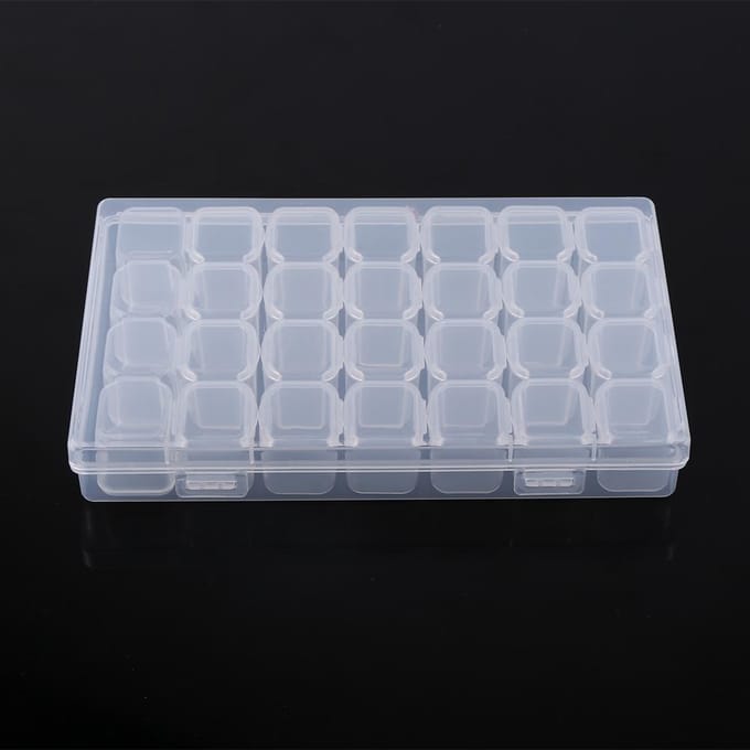 Transparante Plastic 28 Vakjes Verstelbare Tablet Medicijn Pil Sieraden Opberg Organizer Doos Container white