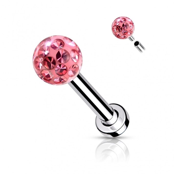 Piercing ferido epoxy 1.2x8 - roze - LMPiercings
