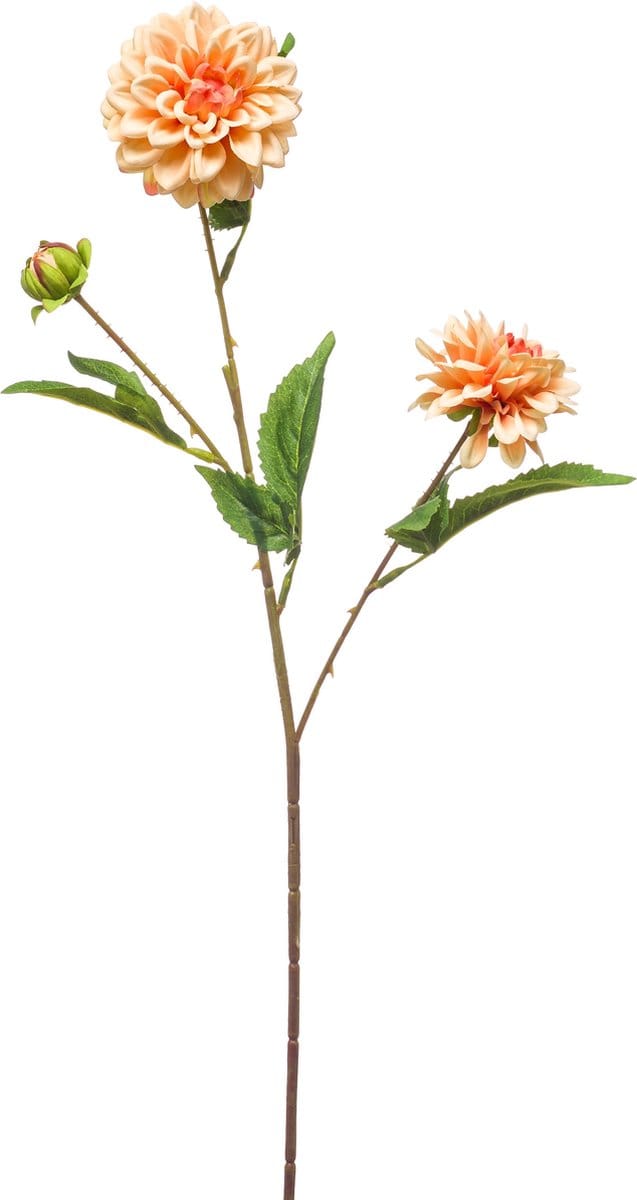 Emerald - Kunstbloem Dahlia mini 68cm peach - Kunstplant voor binnen