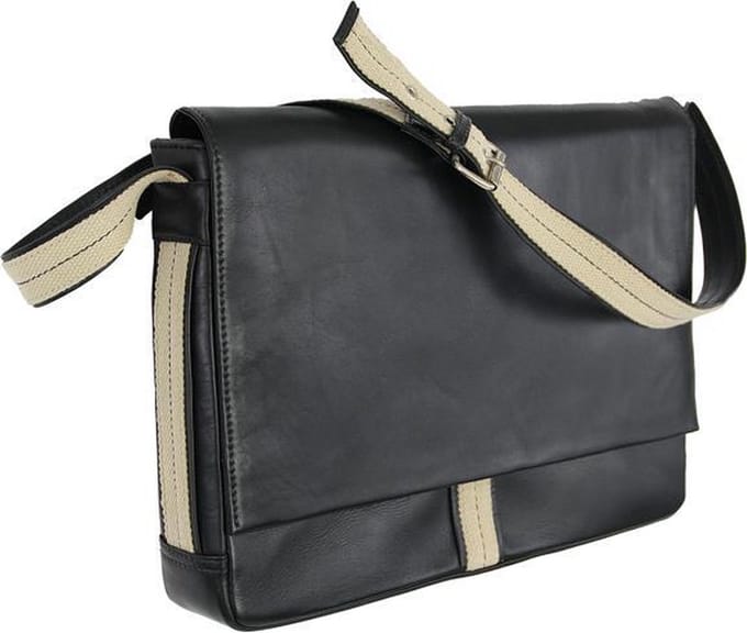 Hidesign lederen cross-over / messenger tas 'Julian' zwart