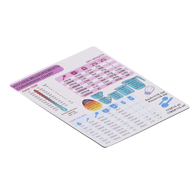 Keuken Omrekeningskaart Magnetisch Gewicht Vloeistof Temperatuur Gids Kookaccessoire 1 Stuk gray