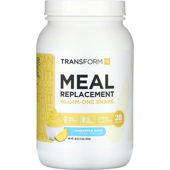 TransformHQ, Substitut de repas, Shake Tout-en-un, Ananas Fouetté, 2,5 lb 40 oz (1 120 g)