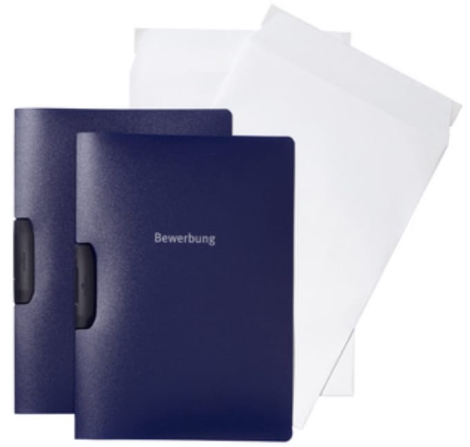 Duurzame sollicitatiesetmap SWINGJOB, A4-formaat, blauw.