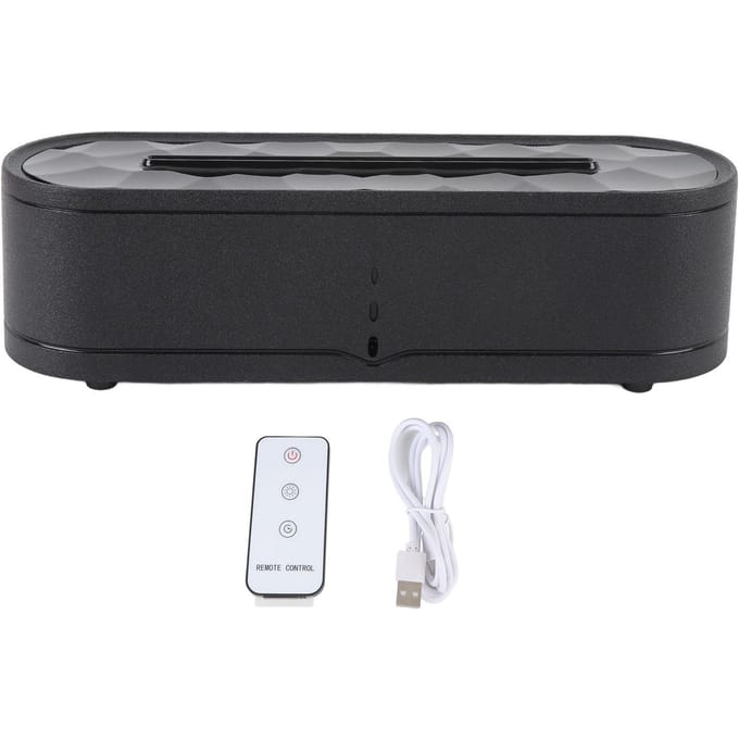Vlamdiffuser met Afstandsbediening Kleurrijk Stil USB Vlam Essentiële Olie Diffuser Luchtbevochtiger voor zwart