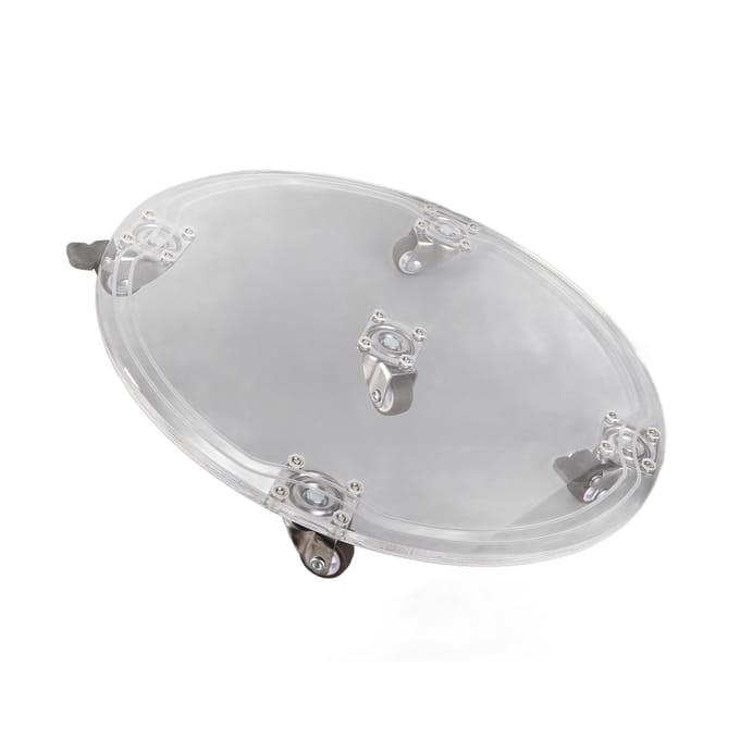 Plateau Rond en Acrylique Multiusage Robuste Stable Transparent Support de Fond de Pot de Fleurs pour Maison Bureau