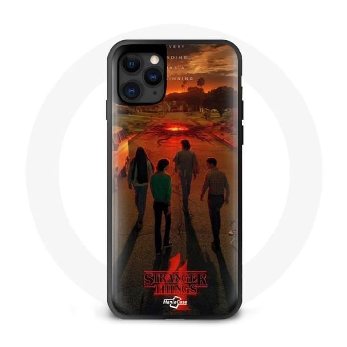 Coque pour Iphone 12 Mini Stranger Things Saison 4 Affiche Art Equipages de la Nouvelle Théorie