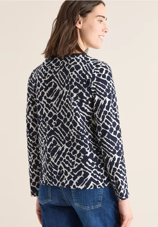 Gedessineerd shirt met lange mouwen