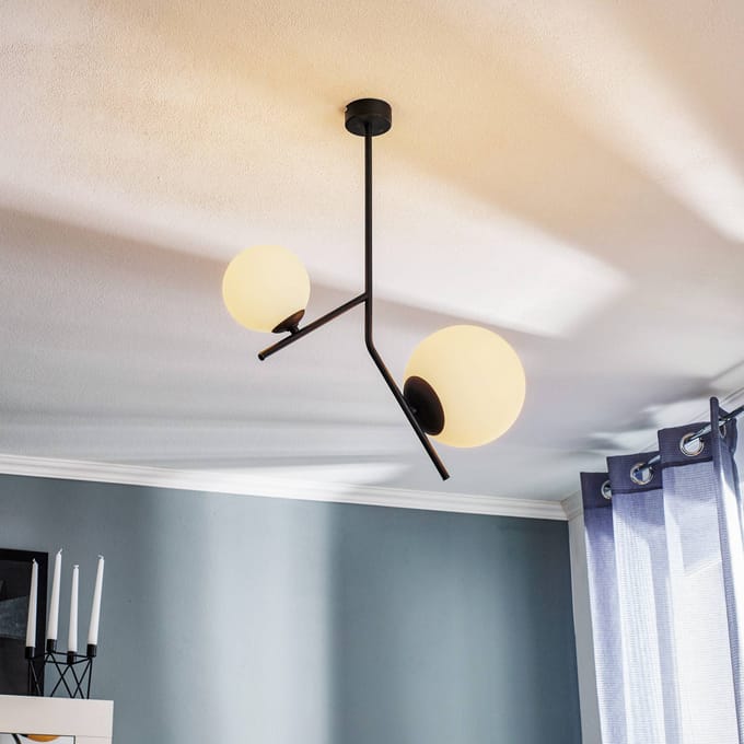 ALDEX Hanglamp Dione, 2-lamps, zwart