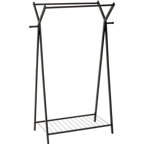 5Five Kledingrek met dubbele stang - rvs metaal - zwart - 98 x 42 x 145 cm - max 49 kilo - hangkleding