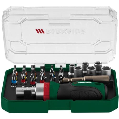PARKSIDE Ratel-bitset, bitset of bit- en dopsleutelset (Bit- en dopsleutelset 6,3 mm)