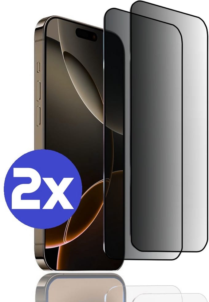 ArmorDrop Privacy Screenprotector Geschikt Voor iPhone 16 Pro Max - Gehard Glas - 2 Stuks