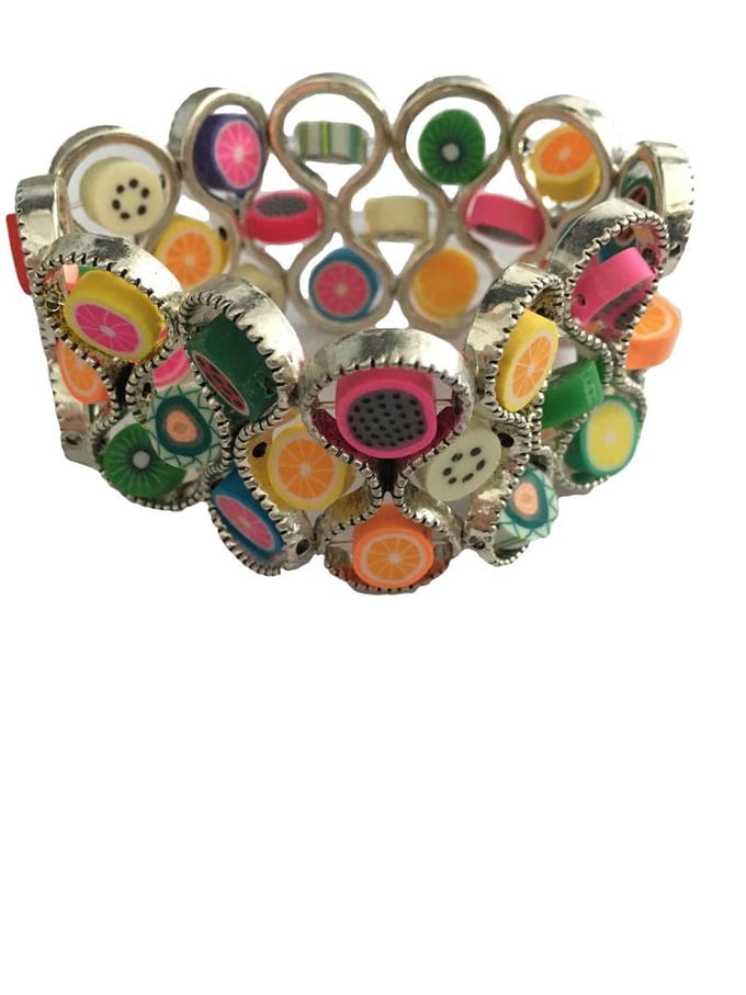 Petra's Sieradenwereld - Armband infinity fiimoklei stukjes fruit (48)