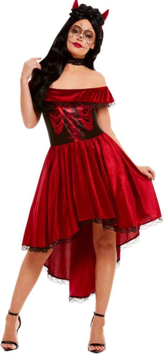 Smiffys - Day Of The Dead Devil Kostuum - M - Rood