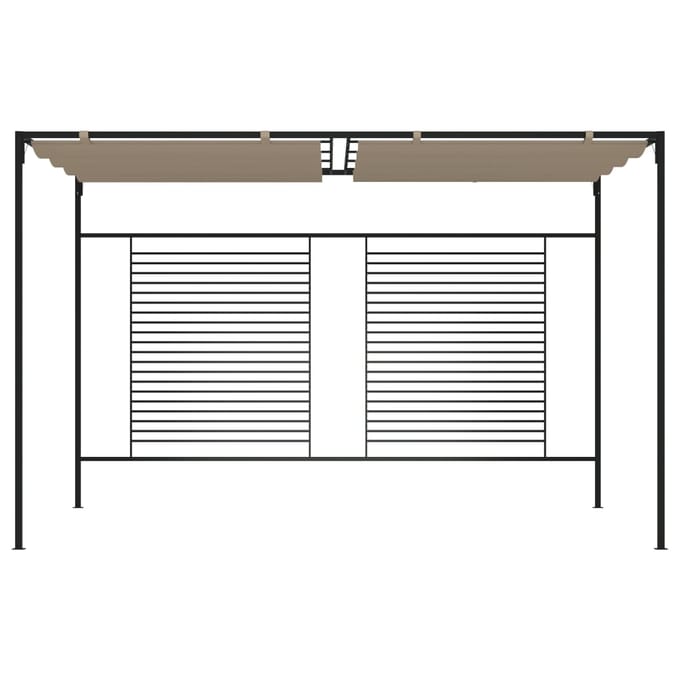 vidaXL - Prieel - met - uittrekbaar - dak - 180 - g/m² - 3x4x2,3 - m - taupe