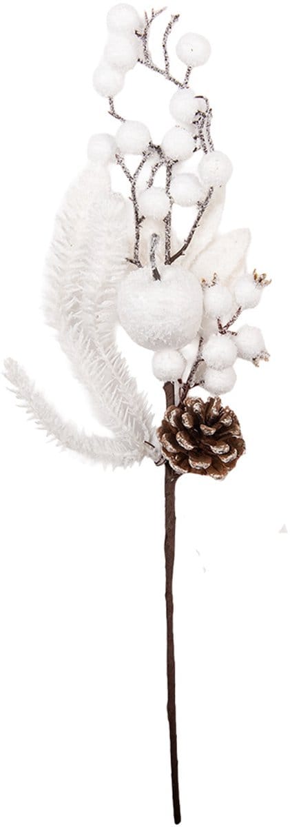 Clayre & Eef Kerstdecoratie 9x7x45 cm Wit Kunststof