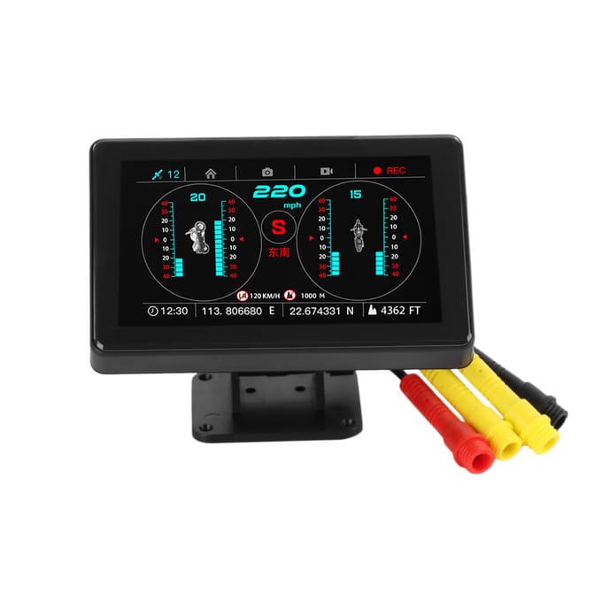 Motor Rij recorder Dubbele Lens LCD Scherm GPS Snelheidsmeter Snelheidswaarschuwing IP67 Waterdicht Multifunctioneel black