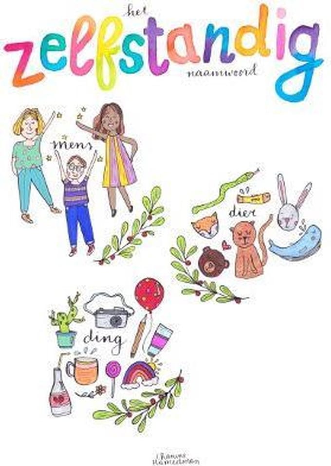 Educatieve poster voor in school - Taal - het Zelfstandig Naamwoord (A2-formaat)