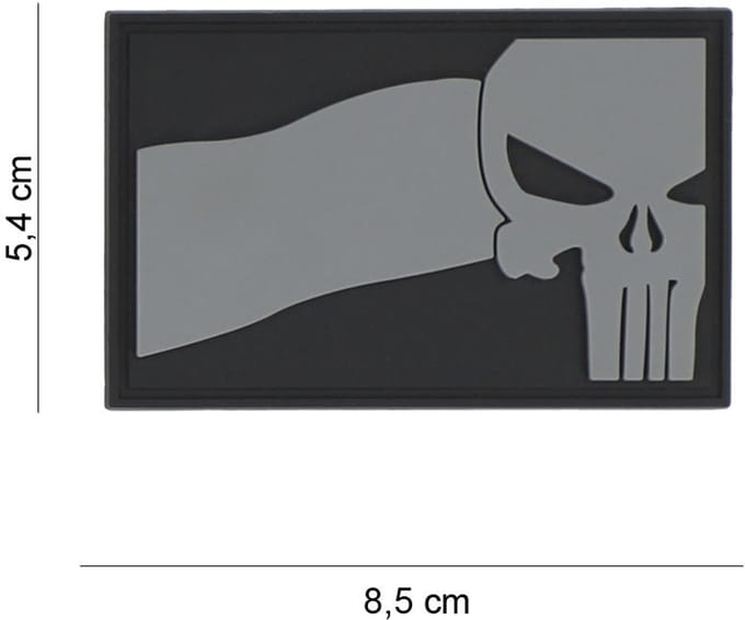 Embleem 3D PVC Punisher NL vlag grijs