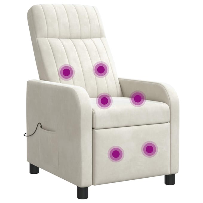 vidaXL - Massage - Relaxstoel - Crèmekleurig - fluweel