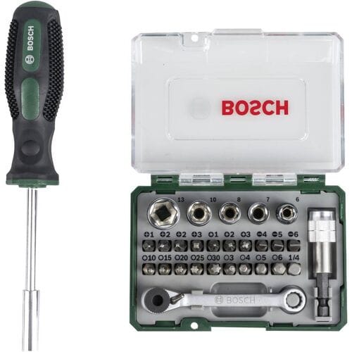 Bosch X-line bitset- en ratelset 27 delig + handschroevendraaier