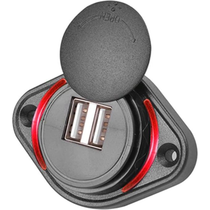 12-24V 3.1A Dual USB Autolader Adapter Waterdichte Power Charging Socket voor Auto Boot Motorfiets RV Camper Caravans