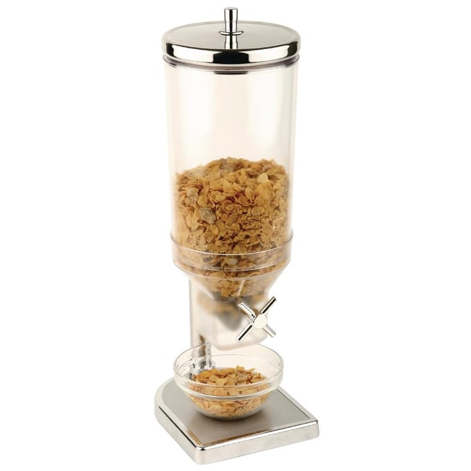 APS Fresh & Easy ontbijtgranendispenser - 4,5 liter - transparant zilver - aroma dicht draaideksel