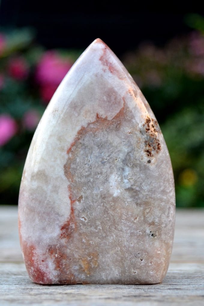 Decoratief edelsteen roze Amethist sculptuur # 12