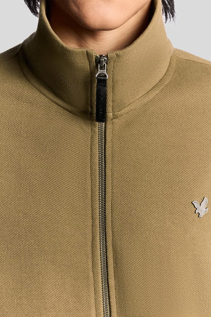 Lyle & Scott Diagonal Weave Zip Through Dusky Green Taglia: S | Giacche leggere Outlet | Uomo | Verde