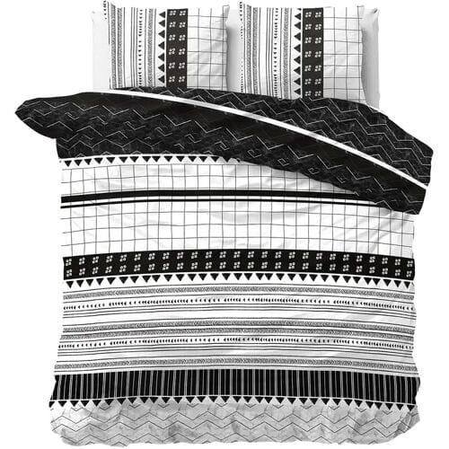 Sleeptime Artic Stripe Dekbedovertrek - 140x200/220 + 1 kussensloop 60x70 - Wit - Eenpersoons