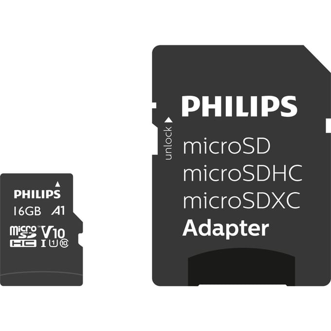 Philips FM16MP45B - Micro SDHC kaart 16GB incl. adapter - Class 10 - UHS-I U1
