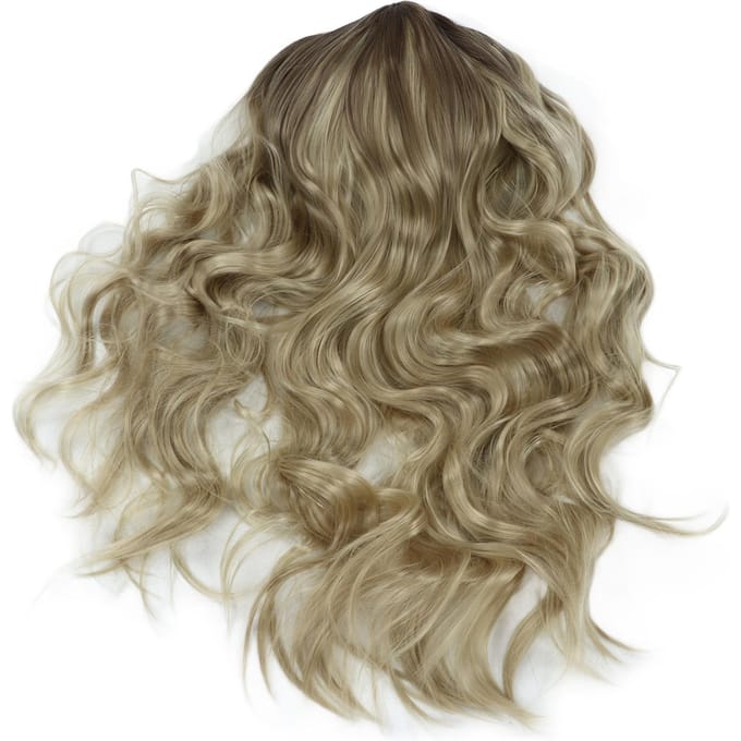 Damespruik Lang Blond Krullend Golvend Synthetisch Haar Hittebestendig Feest Cosplay Pruik beige