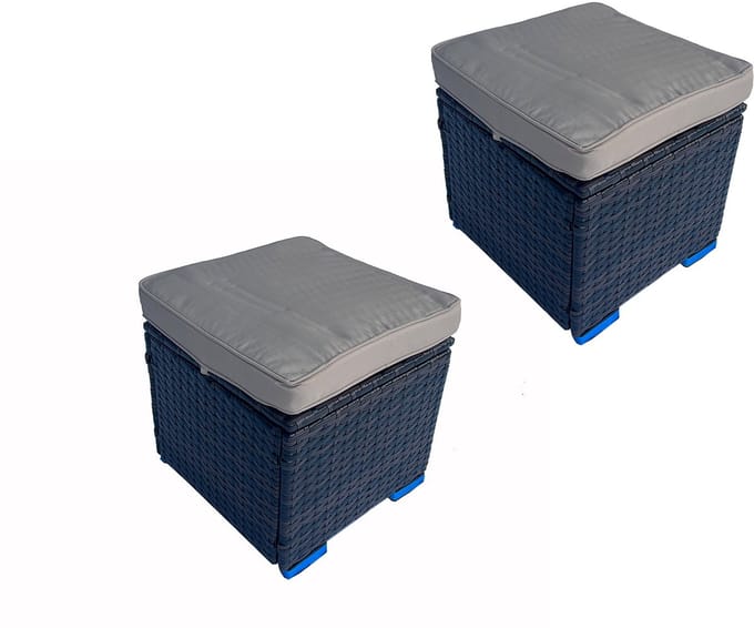 MaxxGarden Kussenbox - 2 Tuinboxen - Poef/Pouf - Bruin
