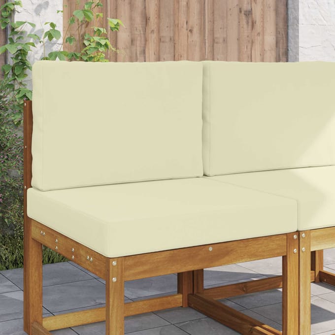 vidaXL - Buitenbankkussen - Polyester - Crèmekleurig - 60 - x - 60 - cm