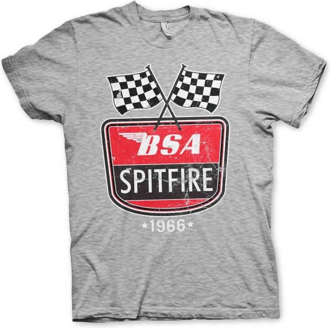 BSA Heren Tshirt -M- Spitfire 1966 Grijs