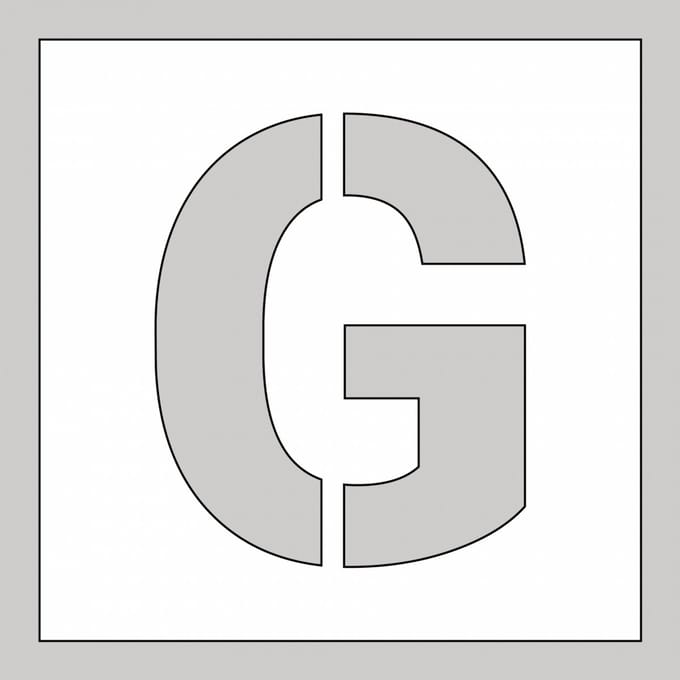 Spuitsjabloon letter G - dibond 500 x 500 mm