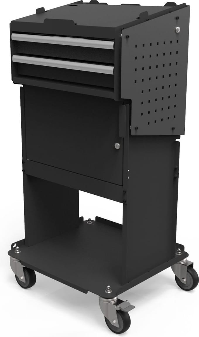 BOXO Diagnosewagen ZWART - 2 lades