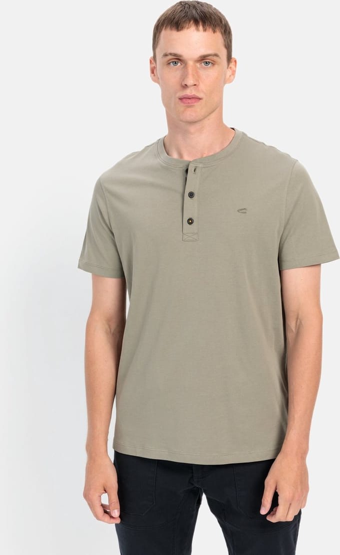 camel active Henley met korte mouwen - Maat menswear-M - Khaki