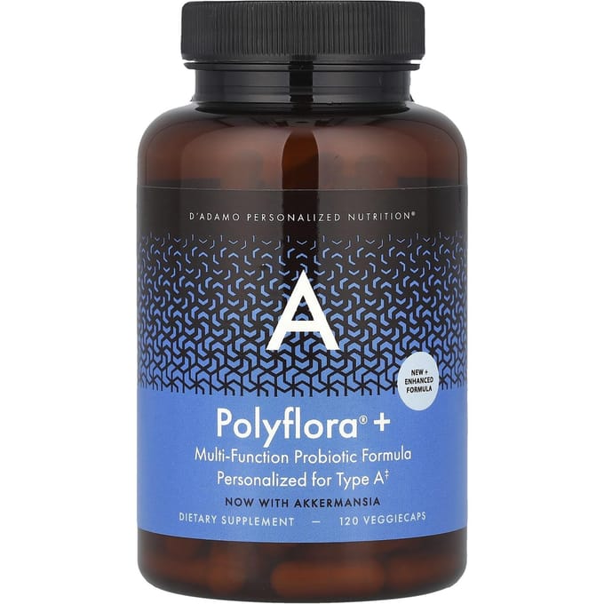 D'adamo, Polyflora® + A, Multifunctionele Probiotische Formule, 120 Veggie Capsules