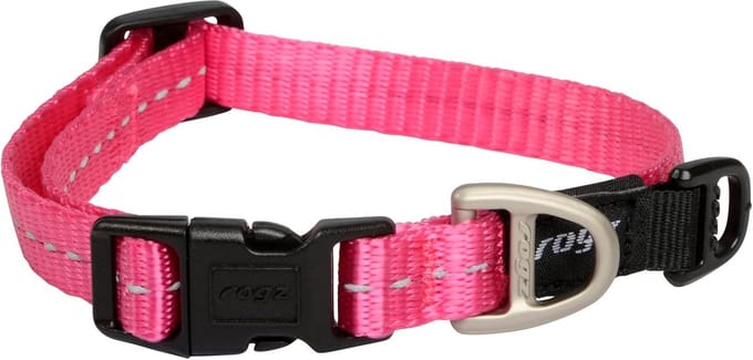 Reflecterende Hondenhalsband 11 mm - Roze verstelbaar