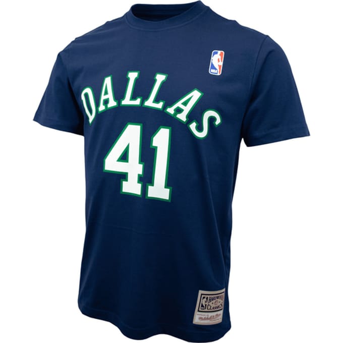Mitchell And Ness NBA Dallas Mavericks Dirk Nowitzki T-shirt Blauw