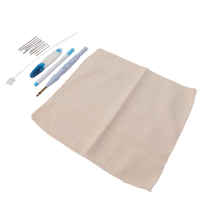 Punch Needle Kit Roestvrij Staal Stevig Duurzaam Ergonomisch Ontwerp Brede Toepassing Punch Needle Tool white