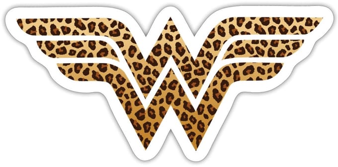 Warner Bros Wonder Woman Luipaardprint Logo Sticker Maat S (max. 10 x 10cm)
