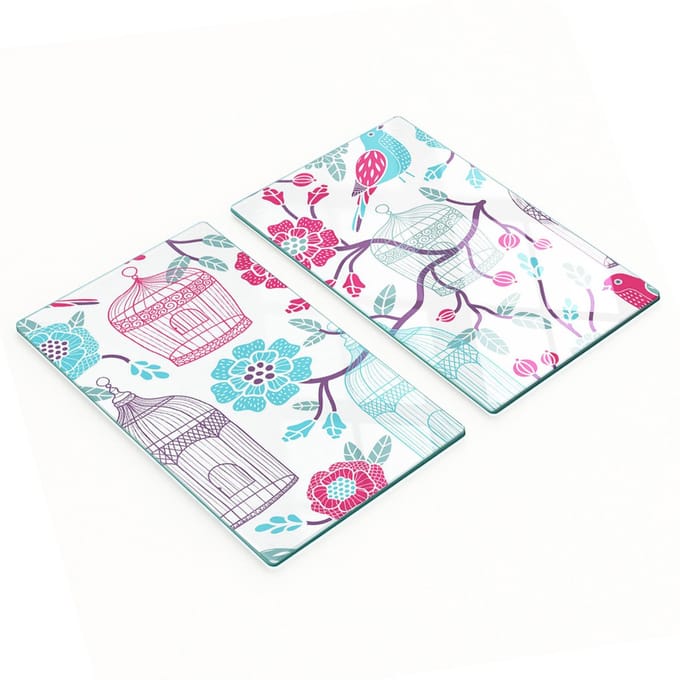 Multifunctionele decoratieve glazen panelen/vogelkooien 2x30x52 cm