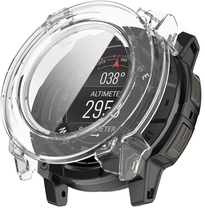 Strap-it PC Case van glas geschikt voor Garmin Instinct 3 - 45mm - Optimale bescherming tegen krassen & stoten - Screenprotector (Transparant)