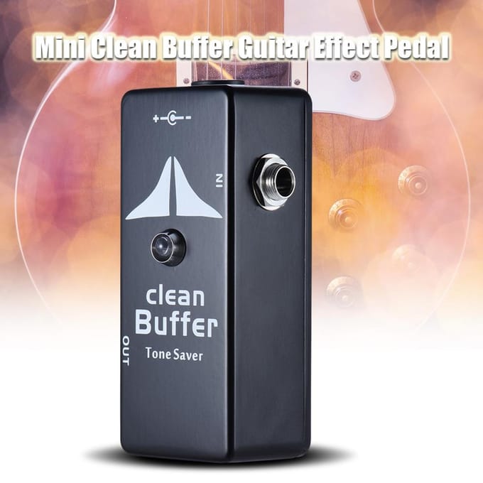 Mini Pédale d'Effet Guitare Buffer Propre Sauveur de Tonalité Corps en Alliage Zinc-aluminium noir