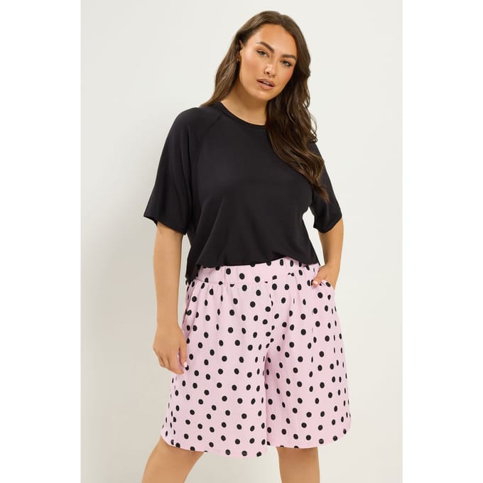 Yours Roze Shorts Met Stippen Size 44