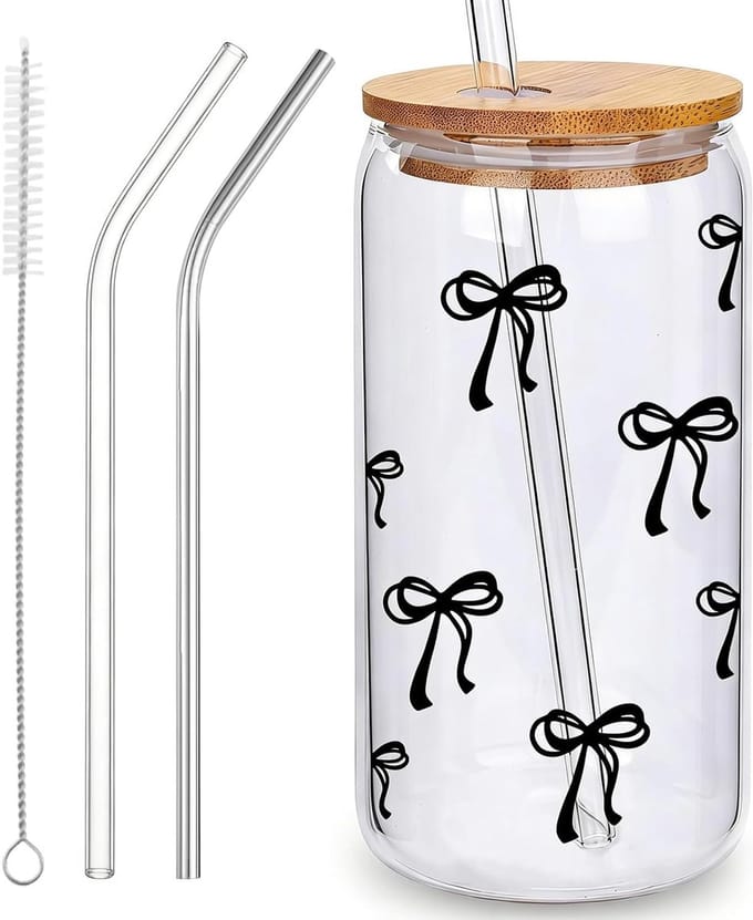 Solidchoice - Drinkglas met Rietje en Deksel voor Iced Coffee en Matcha