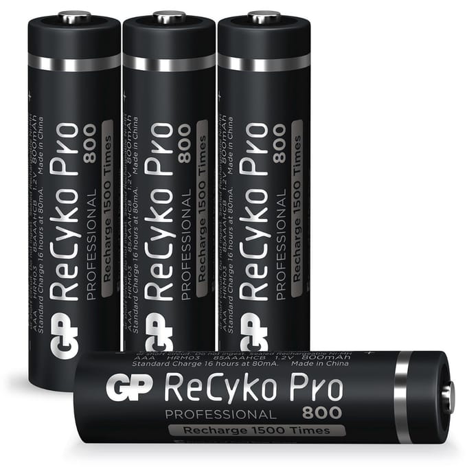 GP ReCyko+ Oplaadbare AAA Micro Batterijen 800mAh (4-pack)