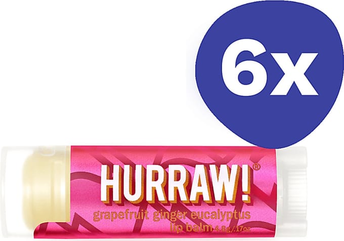 Hurraw Grapefruit Ginger Eucalyptus Lippenbalsem (6x 4,3gr)