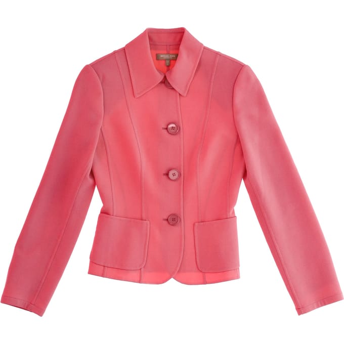 Michael Kors EENKNOPSE BLazer in Roze Wol
